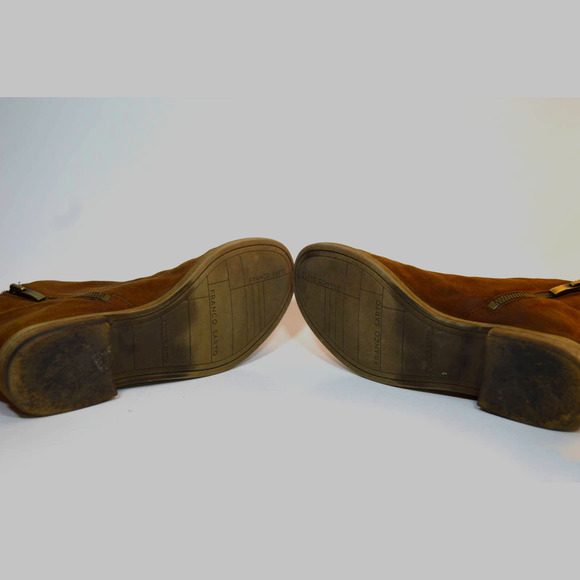 Franco Sarto size 7.5 brown suede cognac ankle boots - Picture 4 of 8